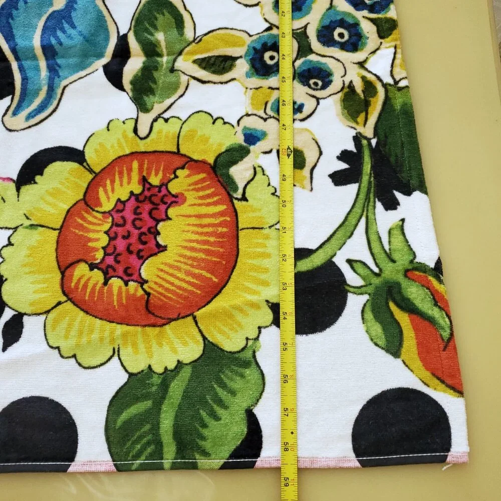 Desigual Botanical Floral Polka Dot Beach Bath Towel - New